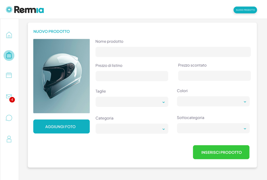 Dashboard gestionale Remnia